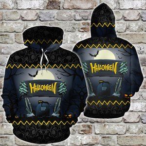 Halloween zombie party hand plate halloween hoodie